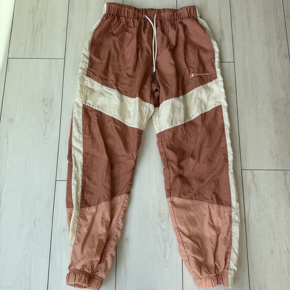 Champion Women's Track Pants Chalk White/Timeless Coral/Peach Size Large Lined